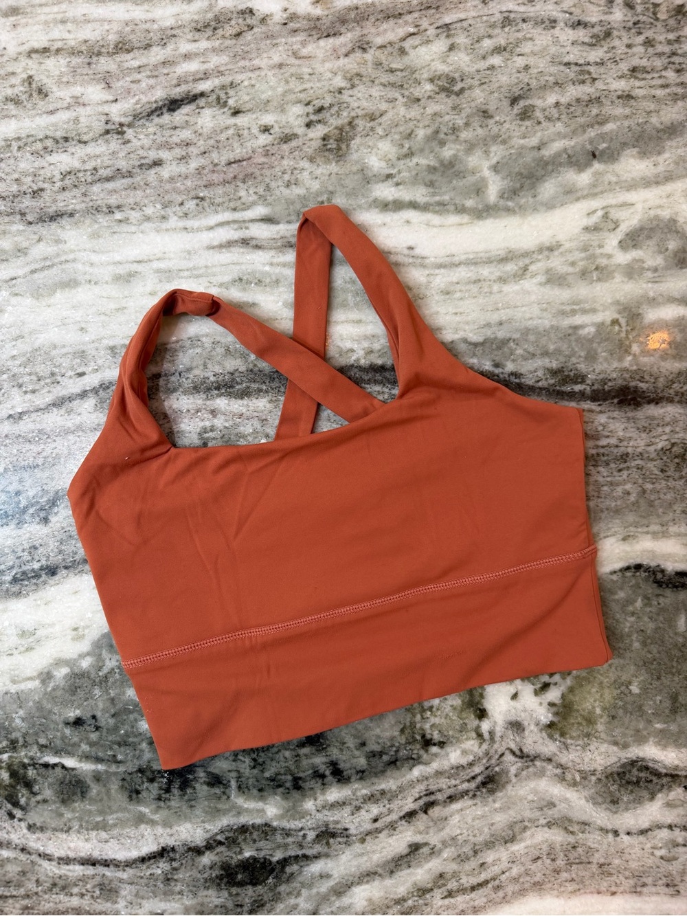 ILUS Rust Cross-Back Sports Bra Top
Size Small